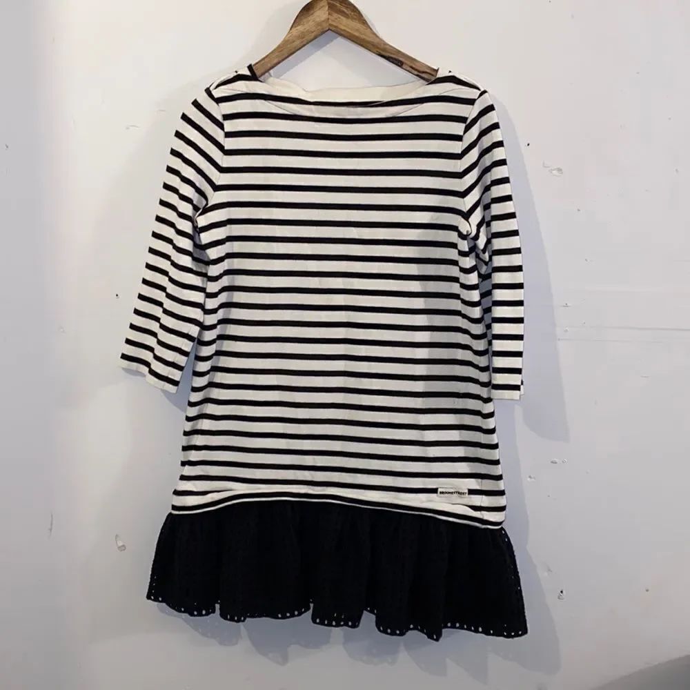 Kate Spade Broome Street Striped Drop Waist Dress Large